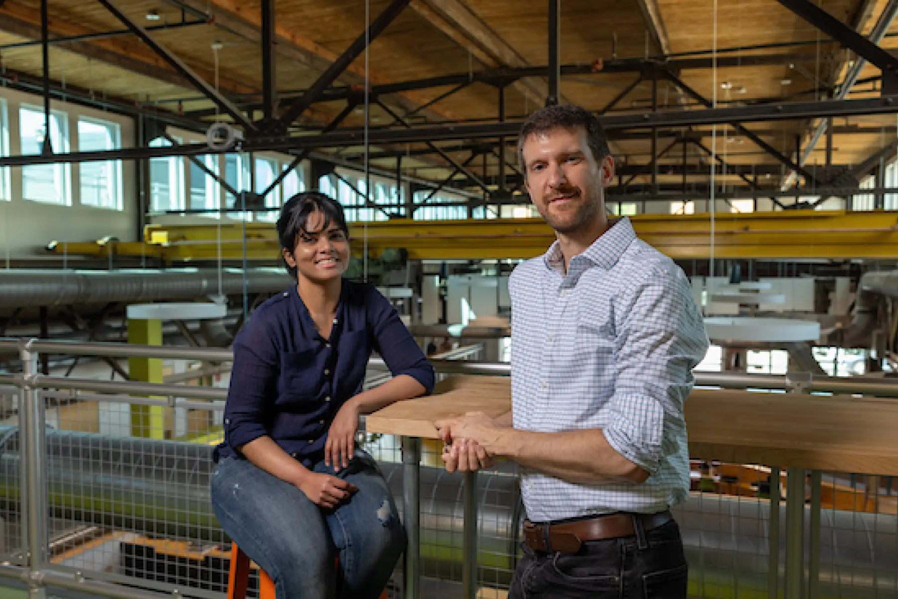 Two Greentown program participants in the lab