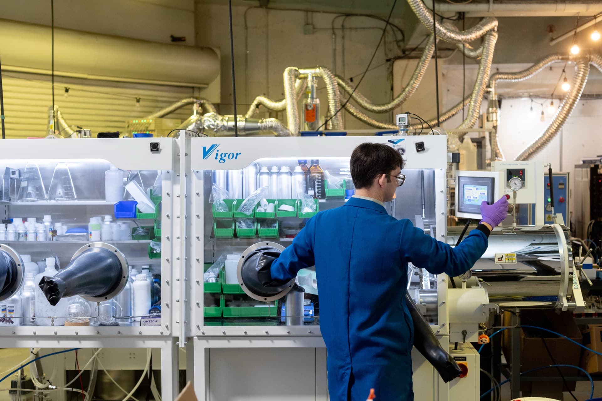 Rows of battery cells representing energy-storage innovation