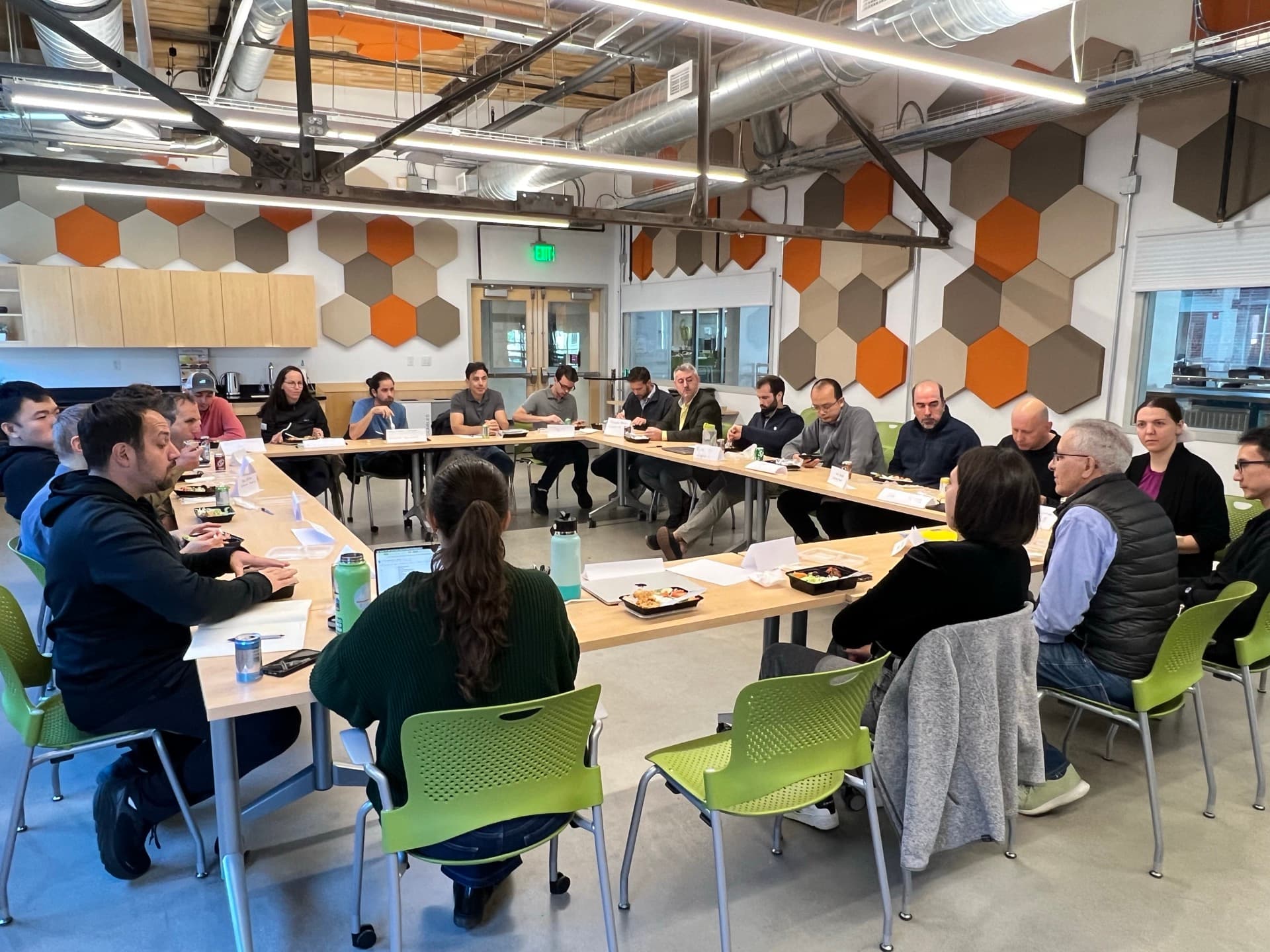 Members gathered at a Greentown Boston community event
