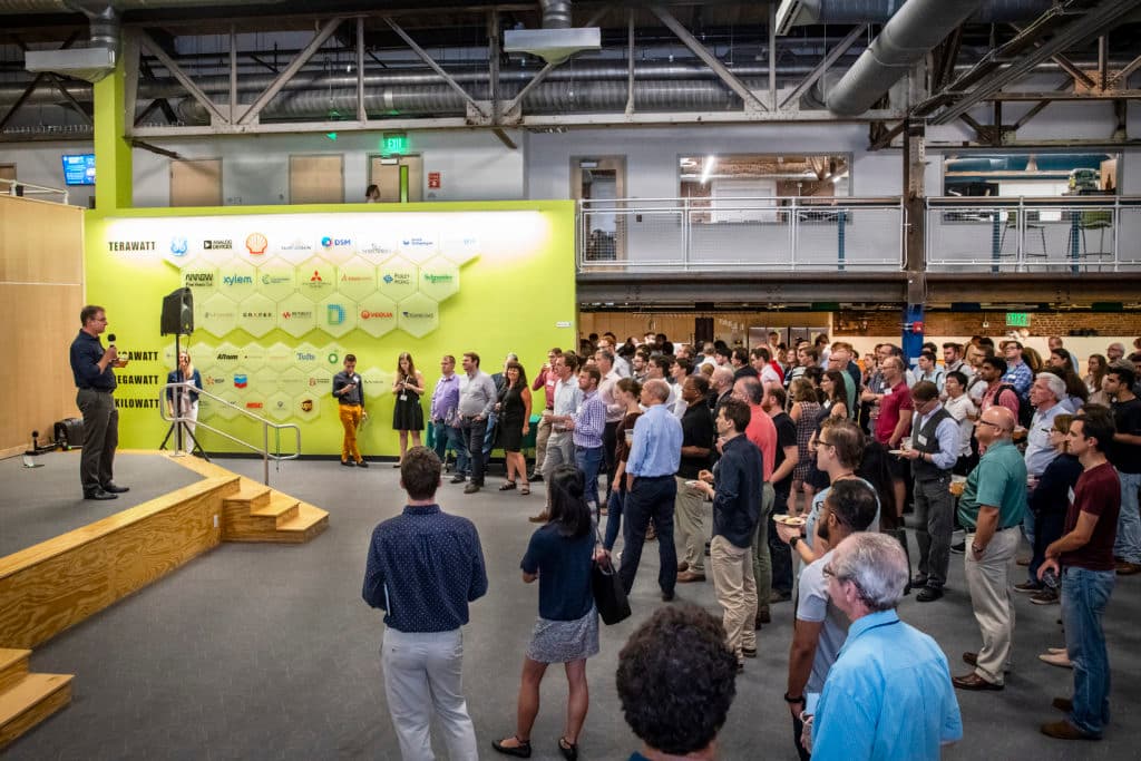 Partners and startups at a Greentown event