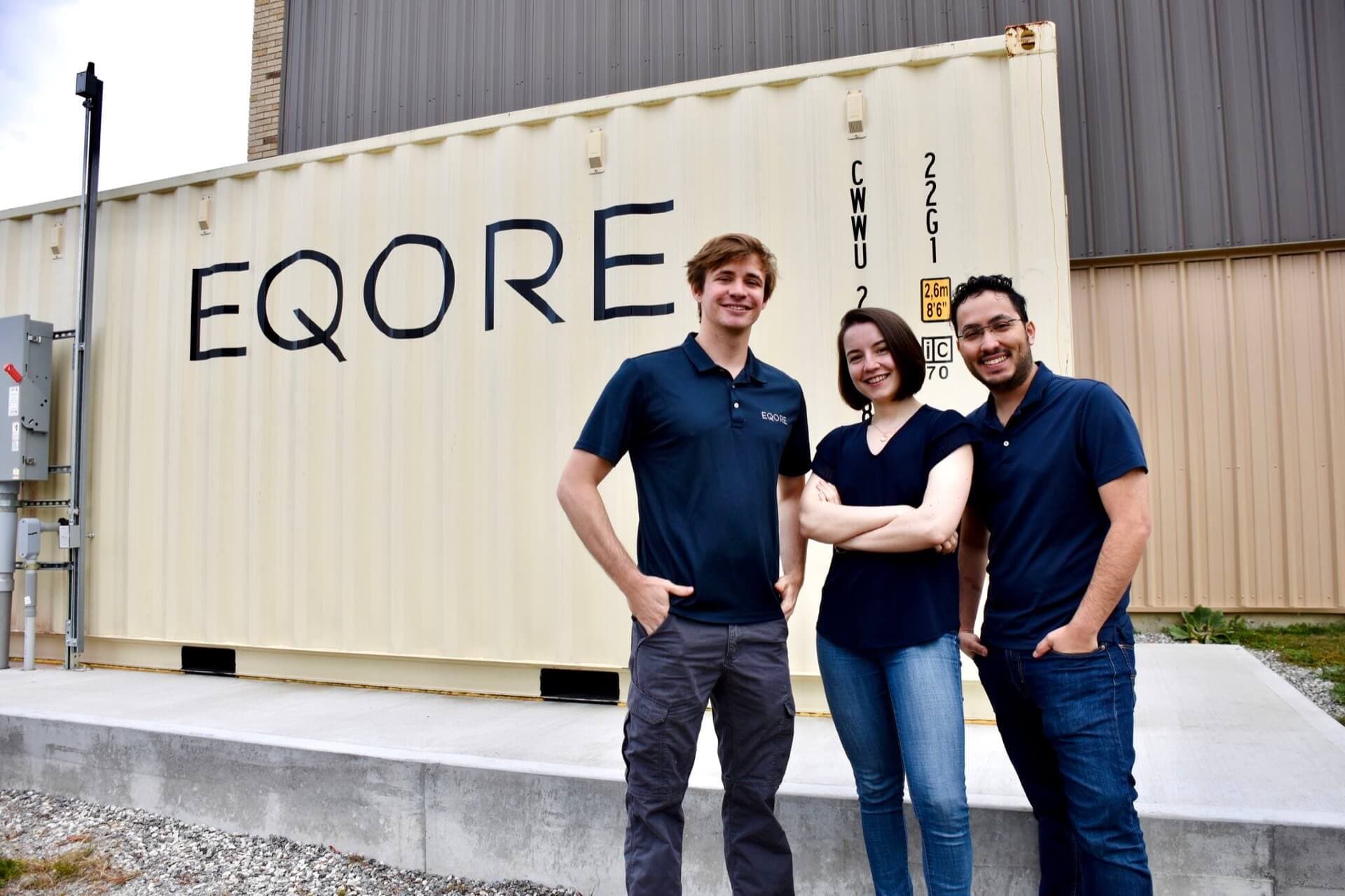 The Eqore team standing in front of their branded pilot facility